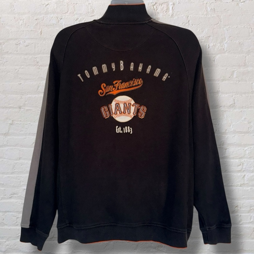 Tommy Bahama San Francisco Giants Full Zip Jacket L MLB Baseball Black Orange